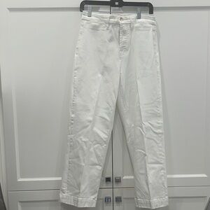 Classic White Women's Jeans cropped wide leg
